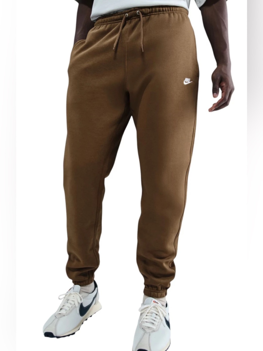 NEW Nike Men's Club Fleece Cuffed Sweatpants Mosswood Brown Sz M